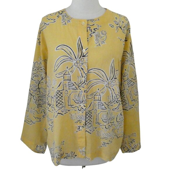 Anastasia Tops - vtg ANASTASIA PARIS Francois Viannay tropical priont cotton top F 40 US 8 M